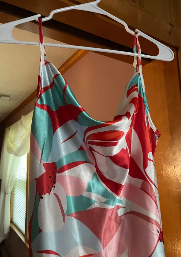 Floral Silk Slip Dress - Image 4