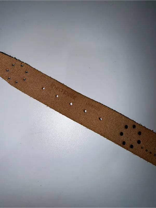 Linea Pelle Genuine Leather‎ Belt Size L Studded Rhinestones Sea Green Y2K Hobo - Image 6