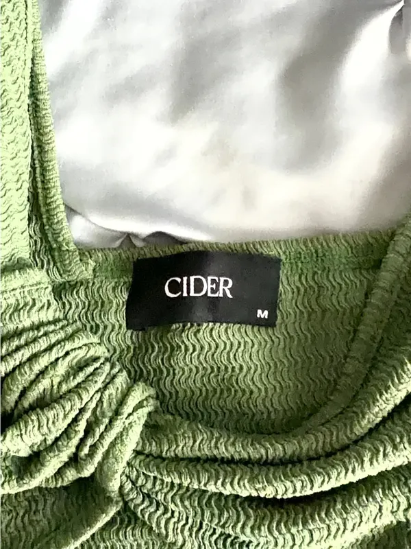 Cider Sage Green Twist-Front Cropped Camisole - Image 2