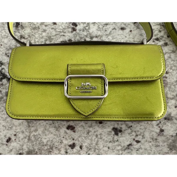 Coach CO984 Morgan Metallic Green Leather Crossbody Bag - Image 2