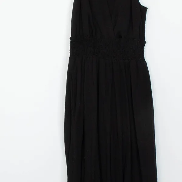 Anthropologie‎ Womens Black Bionda Plisse Jumpsuit Size S Smocked Waist Event - Image 5