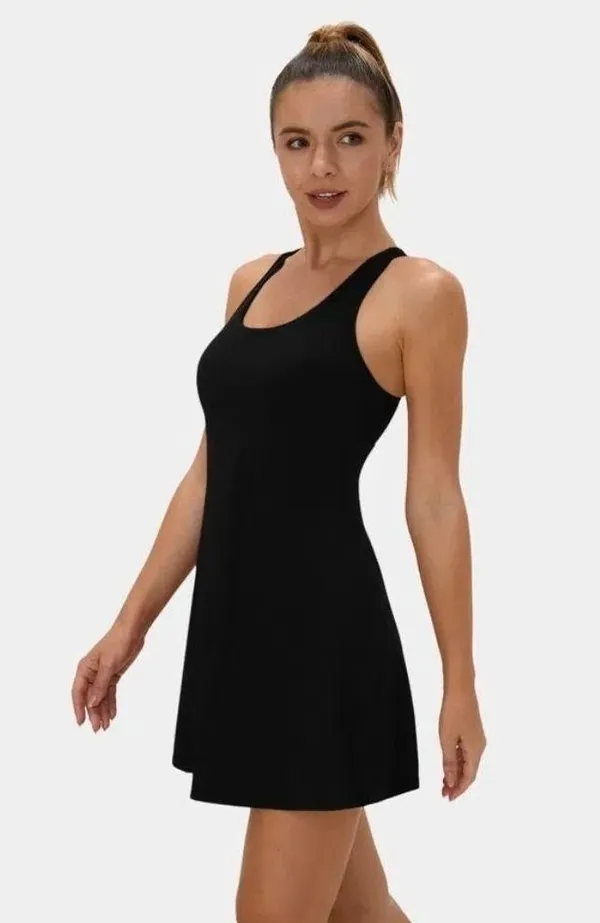 Halara Cloudful Air Adjustable Strap Pocket 2-in-1 Tennis Dress Black S - Image 4