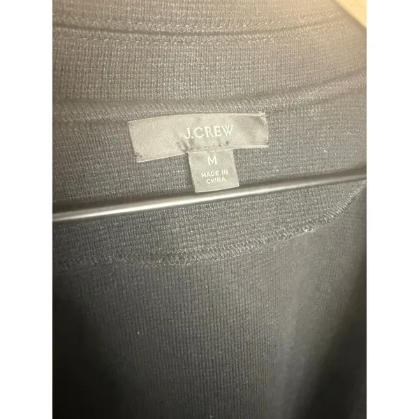 J. CREW Women's M Eloise Blazer Cardigan Sweater Black Wool Blend Patch Pockets - Image 5
