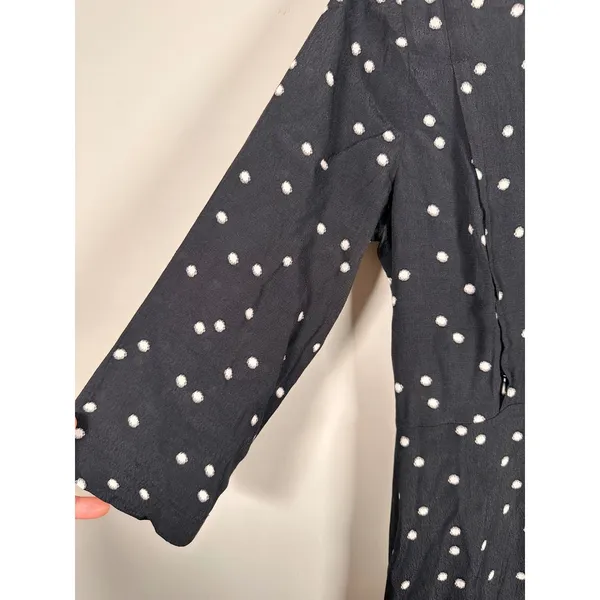 Seraphine Minnie Maternity Dress Womens 4‎ Black Polka Dot Nursing Friendly - Image 2