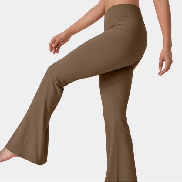 Halara Crossover Super Flare Yoga Leggings Pants in Sepia Brown XL Petite New - Image 2