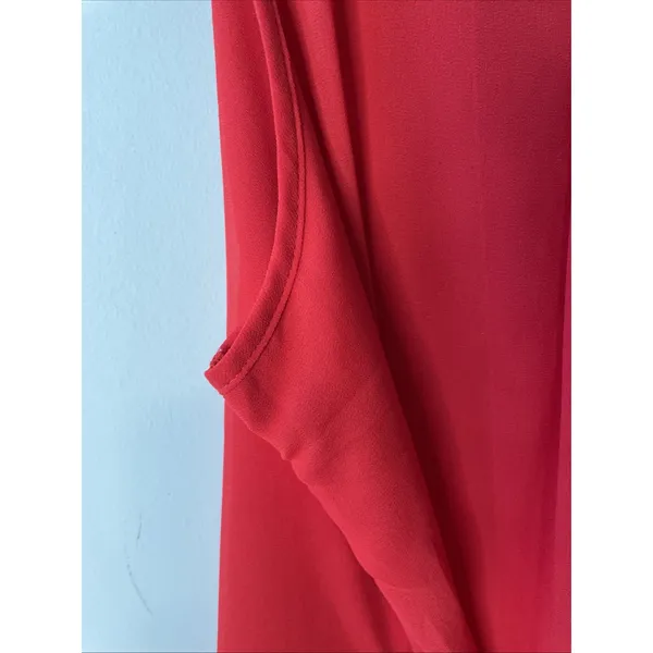 Iwollence XL Red Sleeveless Blouse Layered Chiffon Career Party Top - Image 5