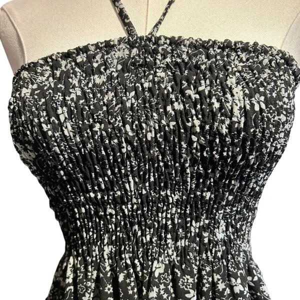 CZ Cover Up Smocked Layered Ruffle Dress Med Boho Chic Fairy Cottage Whimsey - Image 2