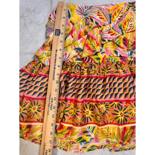 Dress Forum‎ Los Angeles Tropical Floral Mini Skirt Yellow Orange Small FT10756 - Image 3