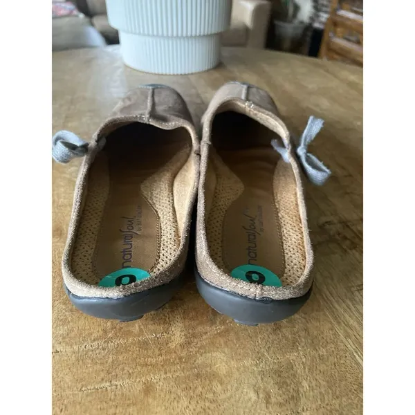 Natural Soul by Naturalizer Comfort Mules Size 8 M Women’s Brown Suede Slip On - Image 2