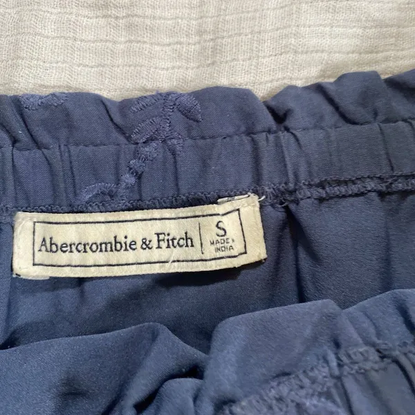 Abercrombie &‎ Fitch Off the Shoulder Blue Embroidered Loose Fit Dress Small - Image 8