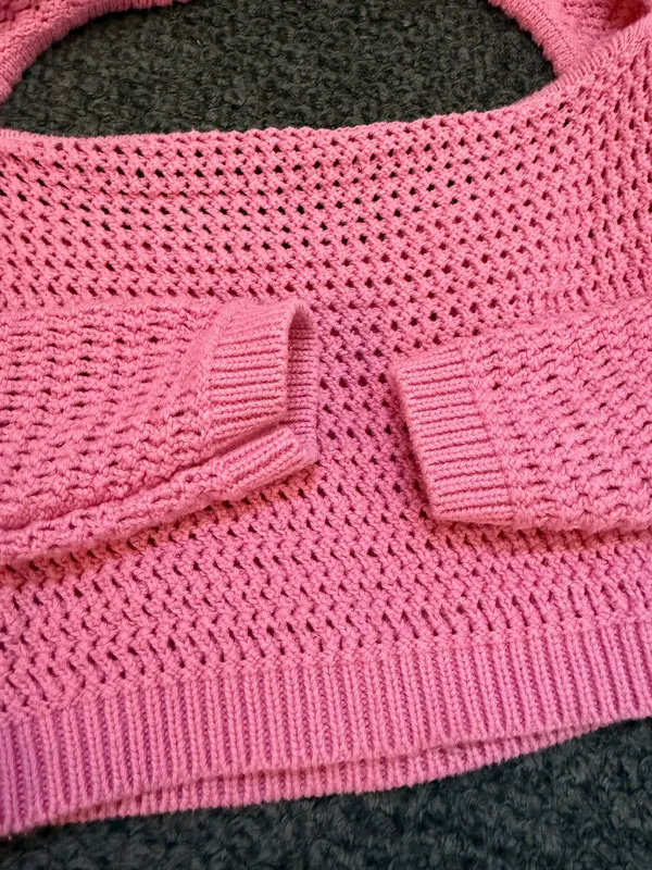 american eagle open back crochet sweater top - Image 3