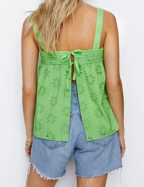 Nasty Gal Broderie Anglaise Strappy Cami Top - Image 2