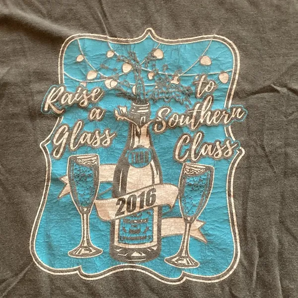 Comfort Colors Raise a Glass to Southern Class Grey T-Shirt TXBB Unisex Medium - Image 2