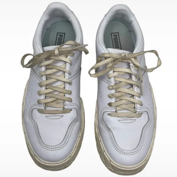 Puma Eris Fantasy Leather Lace-up Sneakers Women’s Size 9 White-Whisper White - Image 3