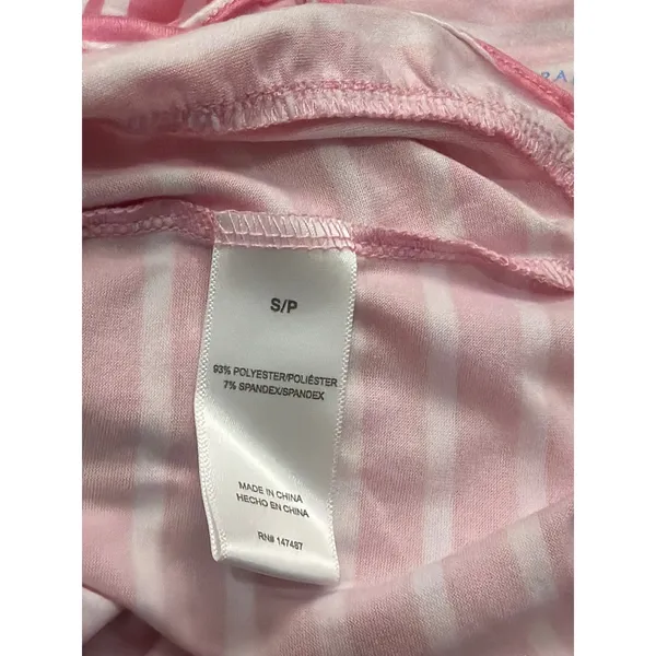 Draper‎ James Pajama Set Women Pink Striped Robe Nightgown S - Image 7