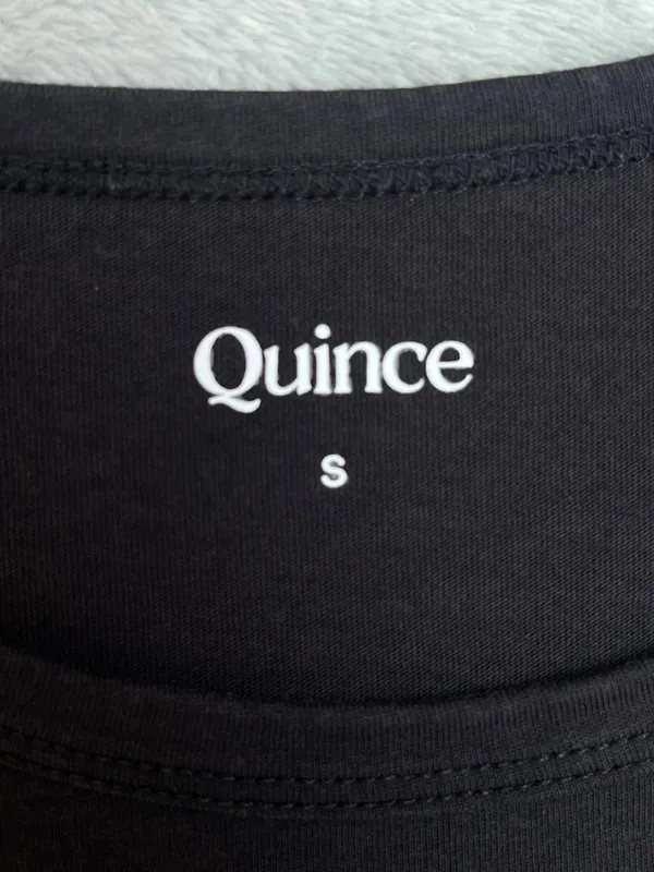 Quince Cotton Modal Maternity Crewneck Tee Black Minimalist Classic Casual Small - Image 2