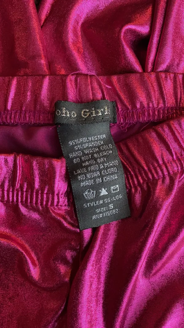 Soho Girls Fuchsia Metallic Leggings - Image 3