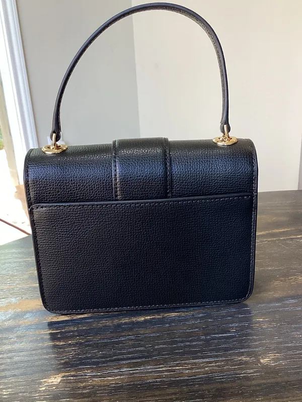 kate spade Phoebe Black Leather Mini Flap Crossbody with Turnlock Closure - Image 3
