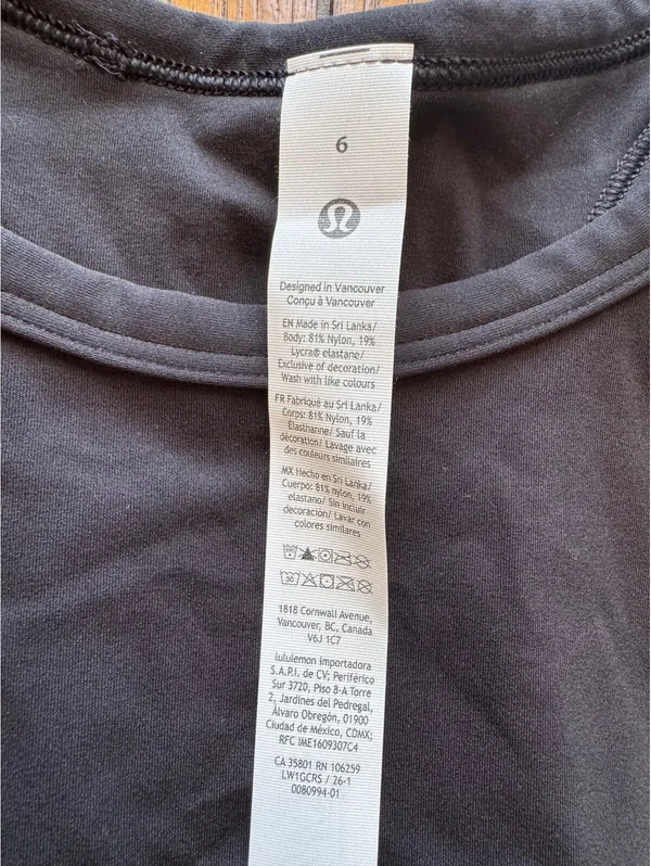 Lululemon Love Organic Cotton Crewneck T-Shirt Hip-Length Black Size Small NWT - Image 5