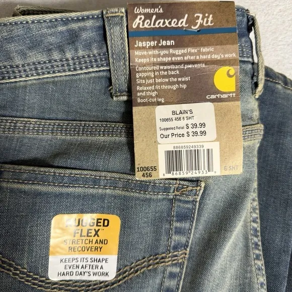 Carhartt Relaxed‎ Fit Rugged Flex Jasper Jeans. Women's Size 2 Regular size 6 - Image 9