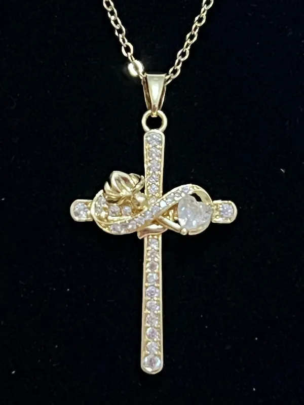 Beautiful cross necklace Gold - Image 2