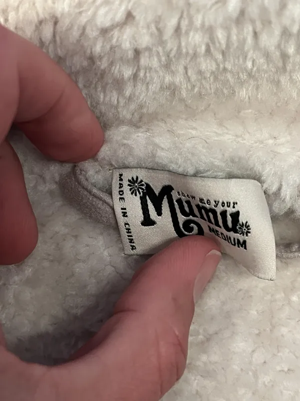 Show Me Your Mumu Jacket Womens Medium Beige Faux Shearling Sheldon Bomber Zip - Image 13