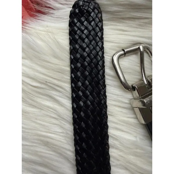 Chaps Black  Leather Belt with Silver Buckle - Image 3