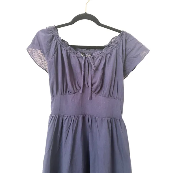 SCARLET‎ DARKNESS Renaissance Ruffled Midi Dress Navy Small NEW NWT - Image 3