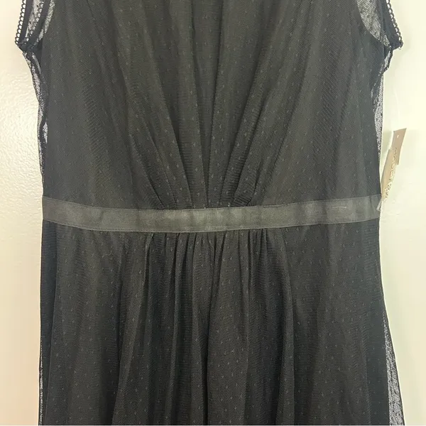 NWT Maggy London Black Mesh Illusion Sleeveless Dress Size 14 - Image 10