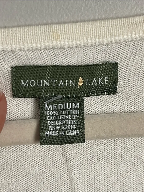 MOUNTAIN LAKE | Cream Long Sleeve Scoop Neck Sweater Sz M - Image 5
