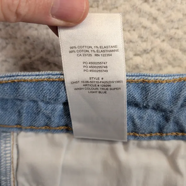 Denim Forum Aritzia Joni Straight Leg Jeans True Super Light Blue 28 129296 - Image 5