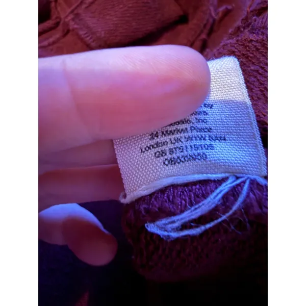Free People Mock Neck Poncho‎ Sweatshirt Womens S Burgundy Oversized OB533959 - Image 7