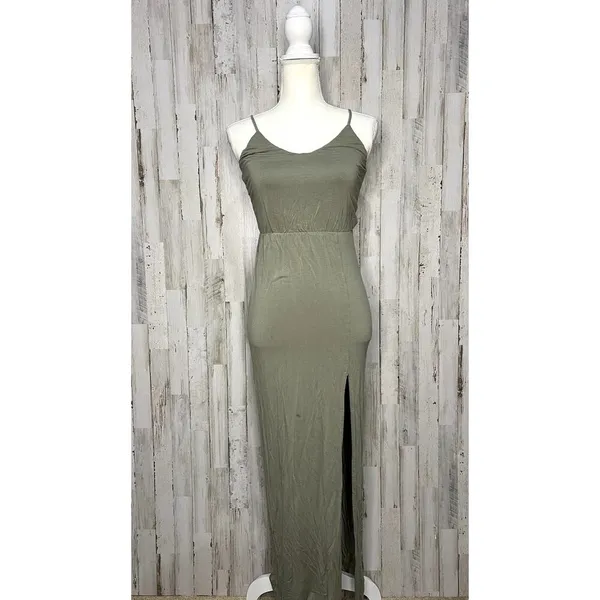 Lulus Women's XS Olive Green Maxi‎ Dress Party Cocktail Summer - Image 7