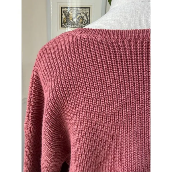 Gentle Fawn Balletcore Mauve Tulip Pink Crossfront Sweater L - Image 8