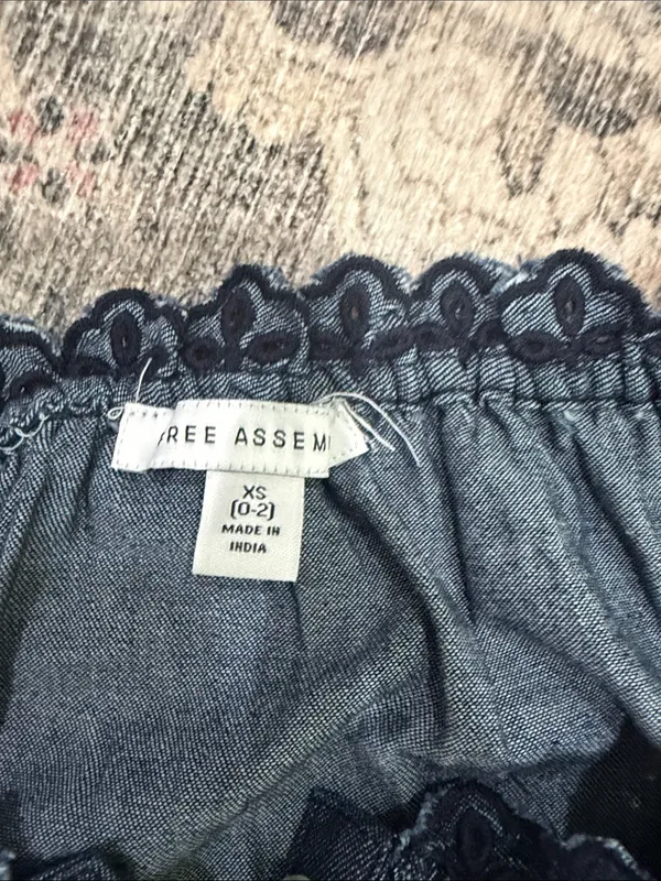 Denim Blue Embroidered Short - Image 2