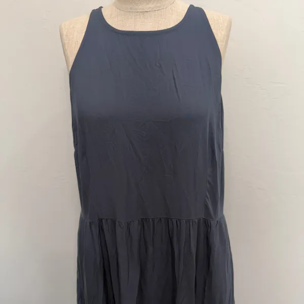 Richer Poorer Sleeveless Tiered Maxi Dress Gray High Neck Flowy Boho Summer - Image 11