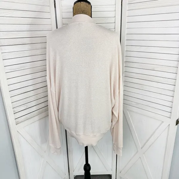 Topshop Oversized Slouchy Mock Neck Sweatshirt Nude‎ Pink Size 8 - Image 4