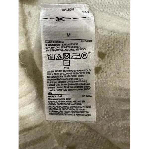 Gap Ivory Frost/Cream Pointelle Crew Sweater - Image 6