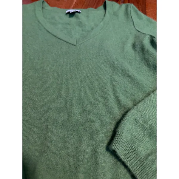 LOFT Sweater Cashmere V-Neck Green Luxury Soft Knit XL‎ - Image 7
