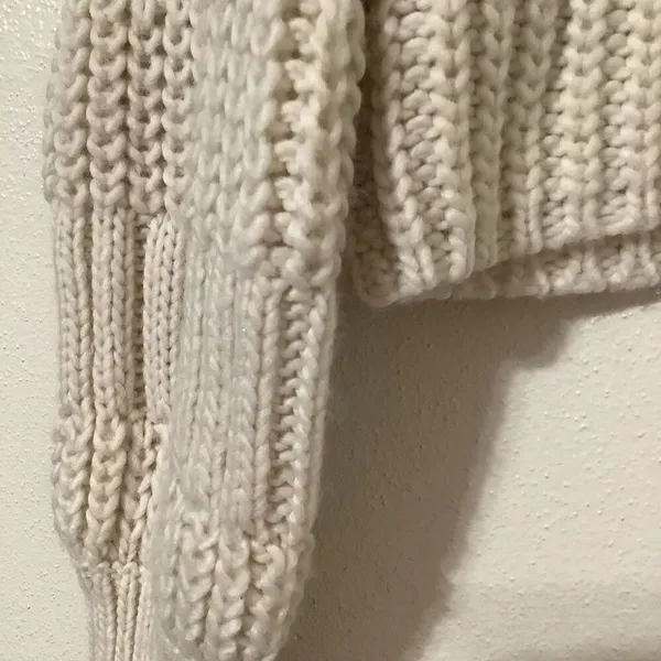 Aeropostale Cottagecore Chunky Knit Cream Oversized Turtleneck Sweater Small - Image 6