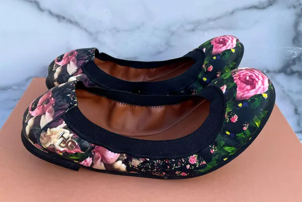 Givenchy rose floral-print camouflage elasticated ballet flats size 36.5 US 6 - Image 5