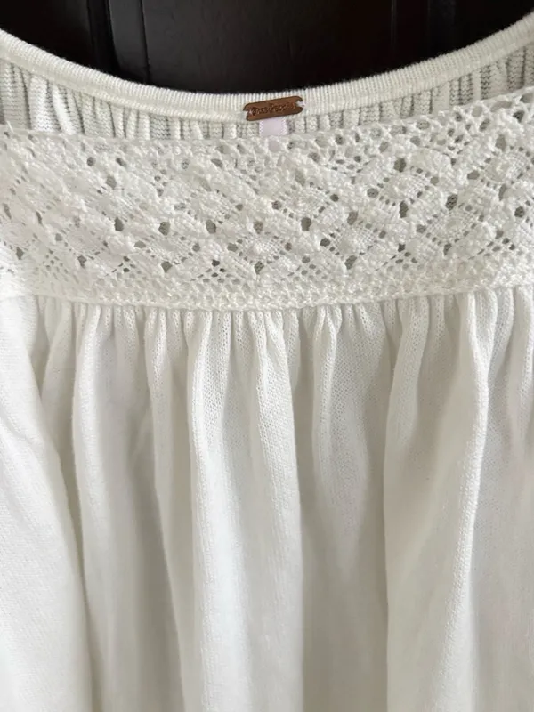 Like New Free People Prairie Days Embroidered Place Trim Top White Black Small - Image 4