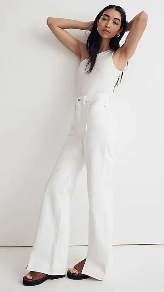 New! Baggy Flare Jeans White - Image 5