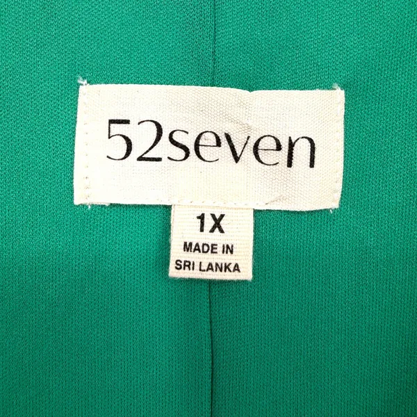 52Seven Babydoll Dress Women 1X Green Swiss Dot Tiered Boho Feminine Romantic - Image 7