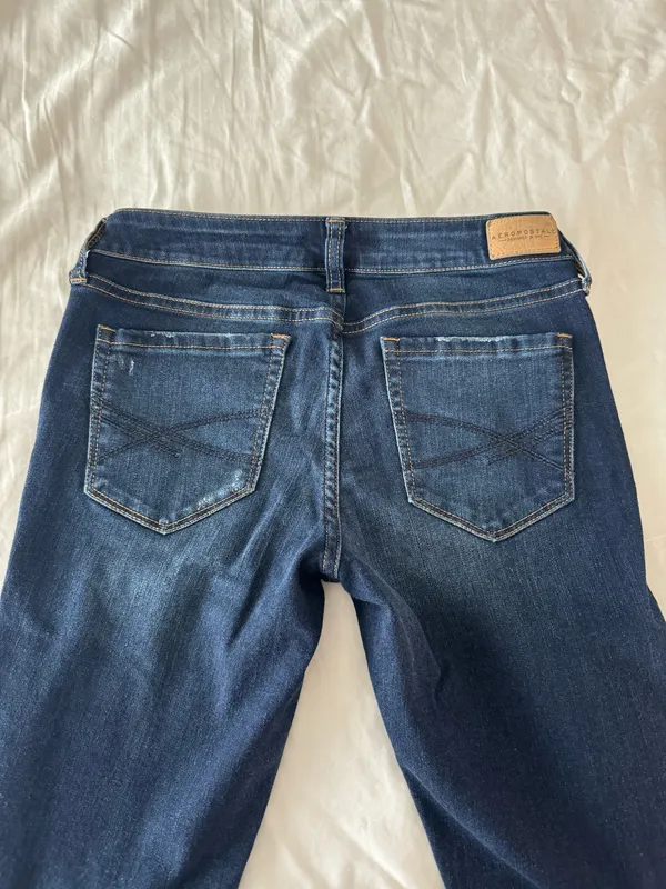 Dark Wash Low Rise Destroyed Jeggings - Image 5