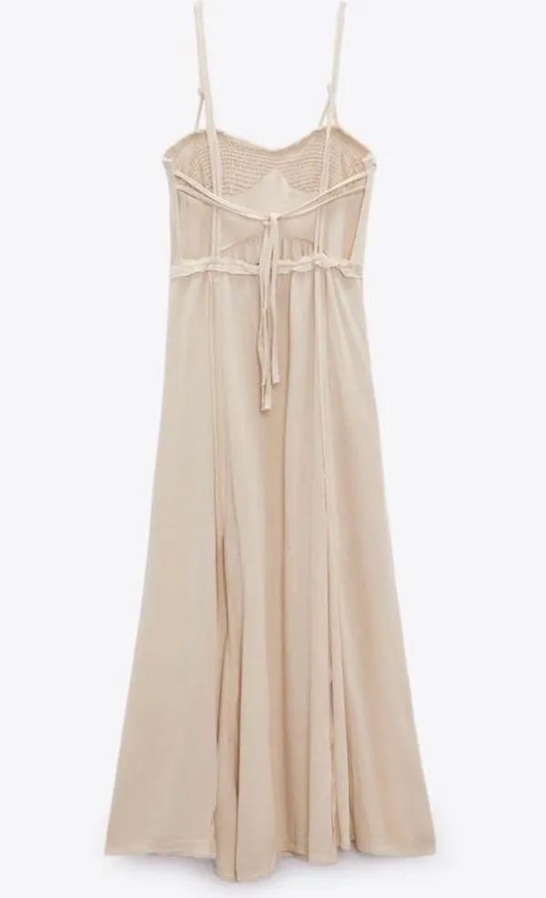 ZARA NWT Long Strappy Maxi Dress in Sand - Image 6