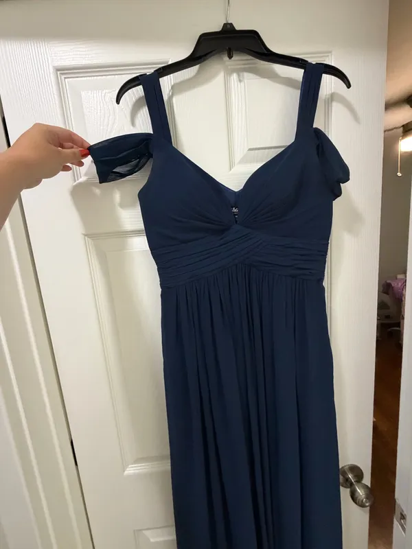 Navy Blue Lulus Dress Maxi Off-the-Shoulder - Image 4
