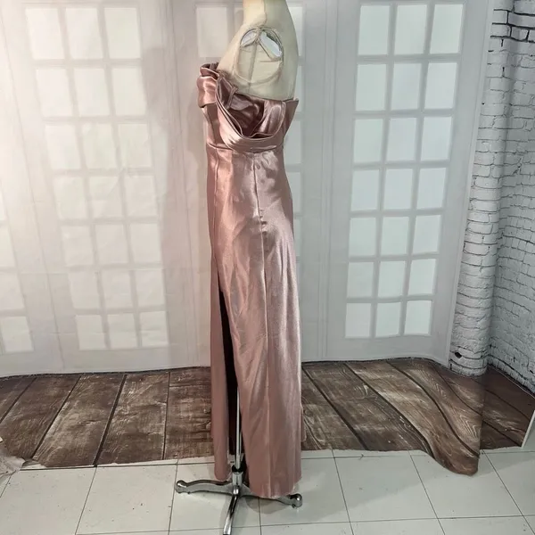 Birdy Grey English Rose Mia Shiny Satin Convertible Bridesmaid Dress Size XS - Image 8
