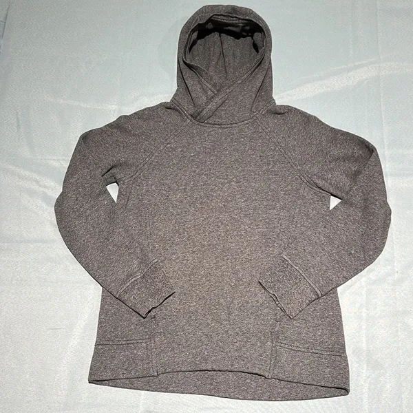 Lululemon Healthy Heart Coco‎ Pique Grey Hooded Pullover Size 6 D28 - Image 2