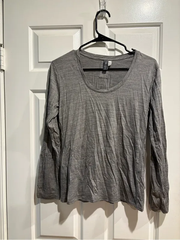 Ibex wool base layer long sleeve tshirt gray sz M Size M - Image 2